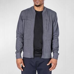 Public Rec Men's Crosstown Nylon Stretch Front Zip Bomber Jacket Blue Size XXL